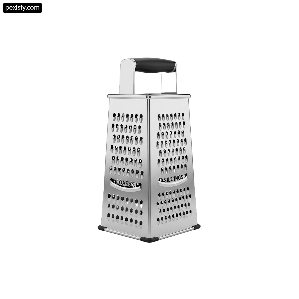 Stainless steel grater on a white background png transparent background