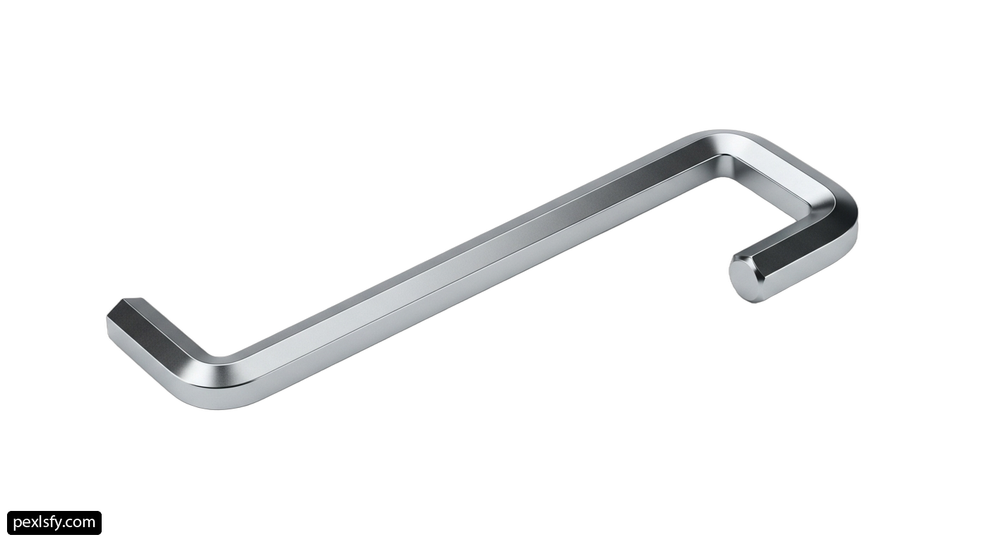 Stainless steel handle on a white background png transparent background