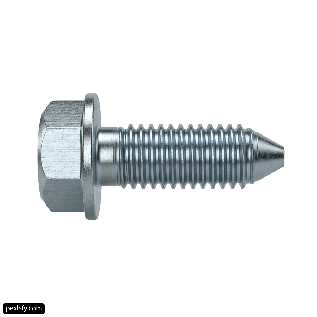 Stainless steel screw on a white background png transparent background
