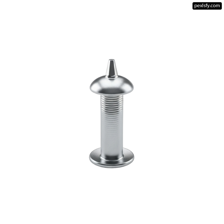 Stainless steel screw on a white background png transparent background