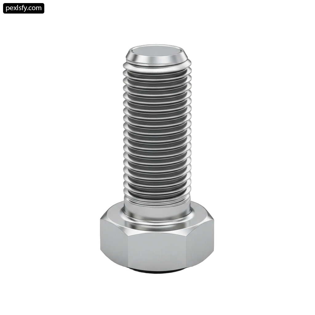 Stainless steel screw on a white background png transparent background