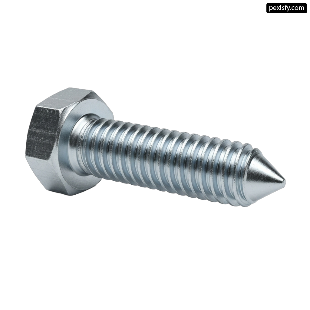Stainless steel screw on a white background png transparent background