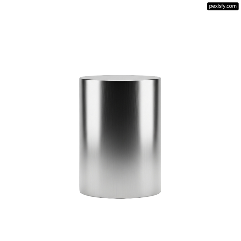 Stainless steel trash can on a white background png transparent background