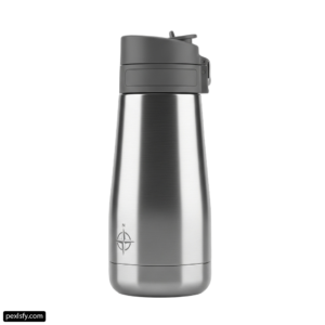 Stainless steel water bottle on a white background png transparent background