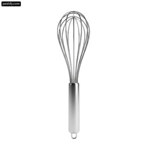 Stainless steel whisk on a white background png transparent background