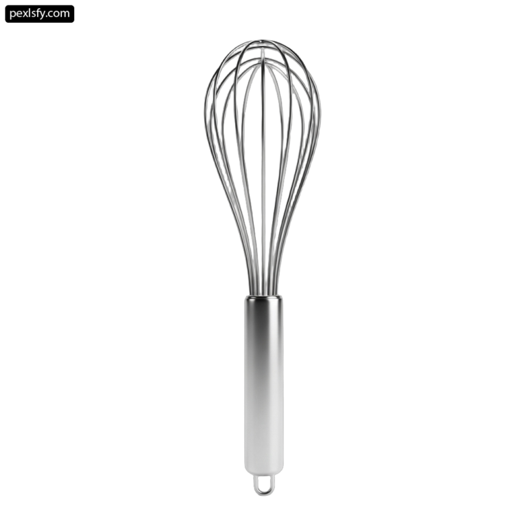 Stainless steel whisk on a white background png transparent background