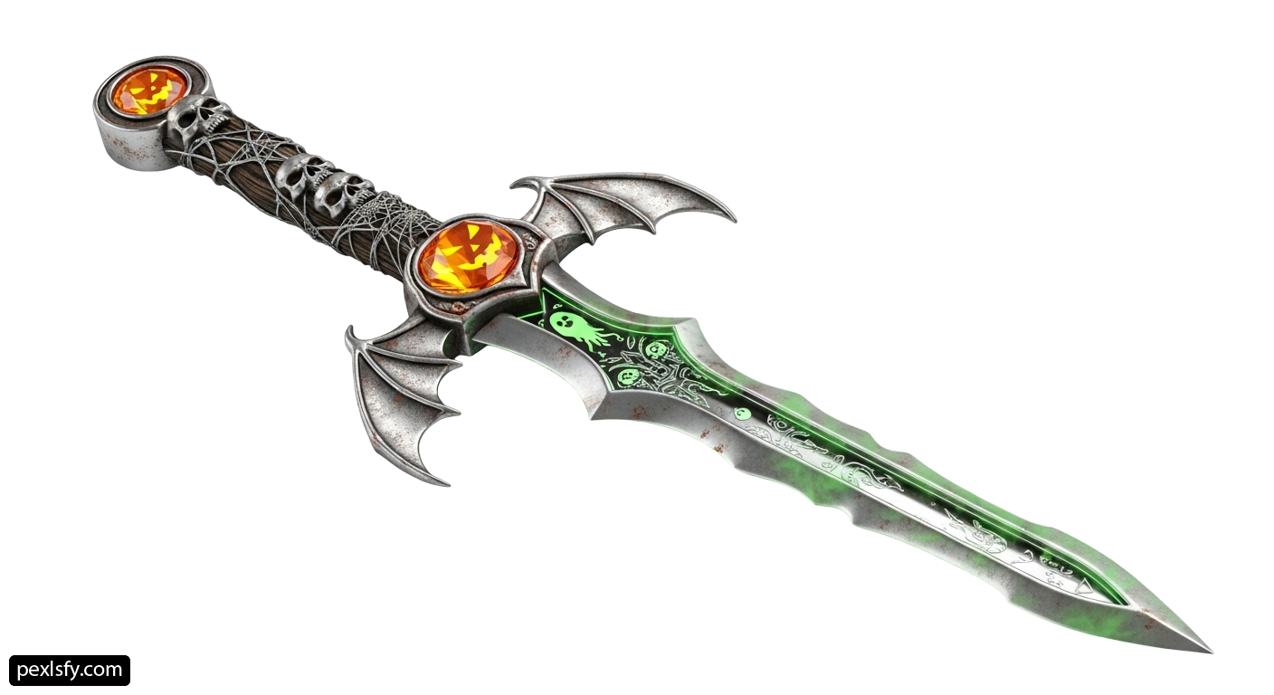 Sword with a dragon design on it png transparent background