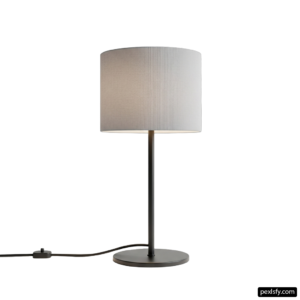 Table lamp with a white shade on it png transparent background