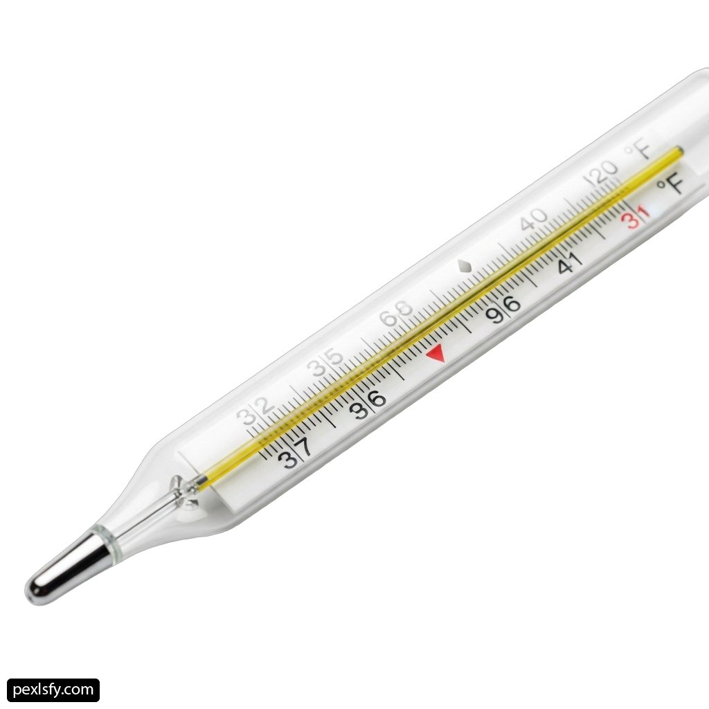 Thermometer on a white background png transparent background