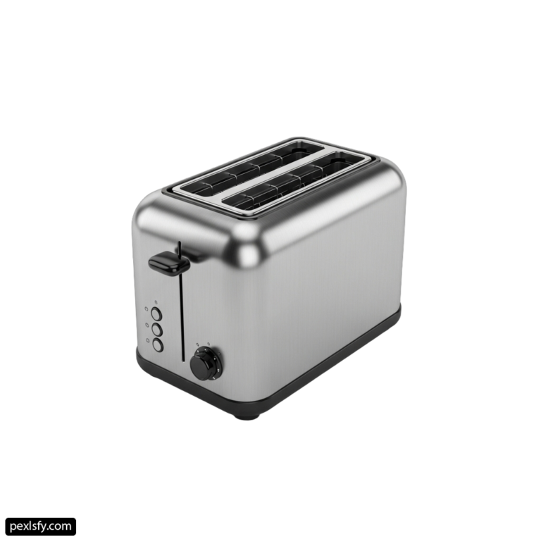 Toaster with four slices of bread on it png transparent background
