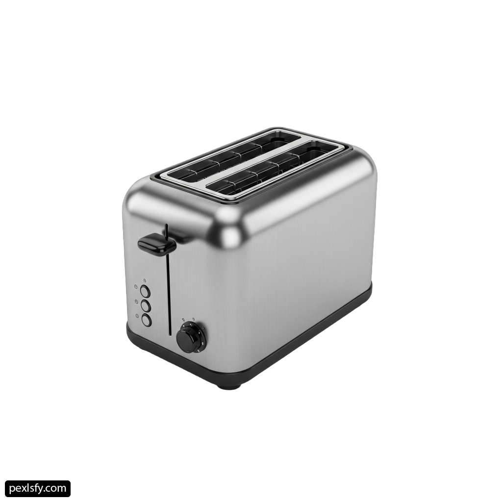 Toaster with four slices of bread on it png transparent background