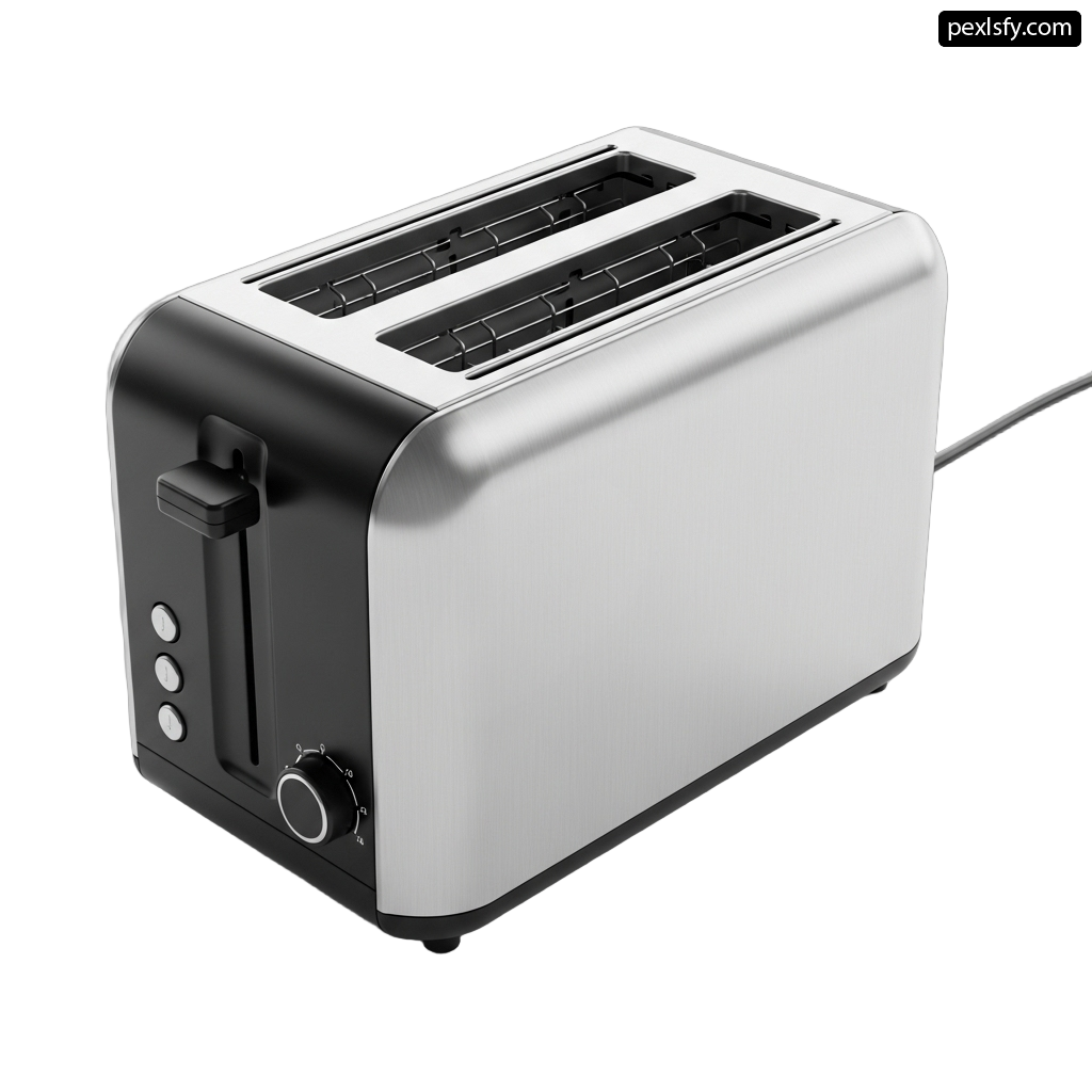 Toaster with four slices of bread on it png transparent background