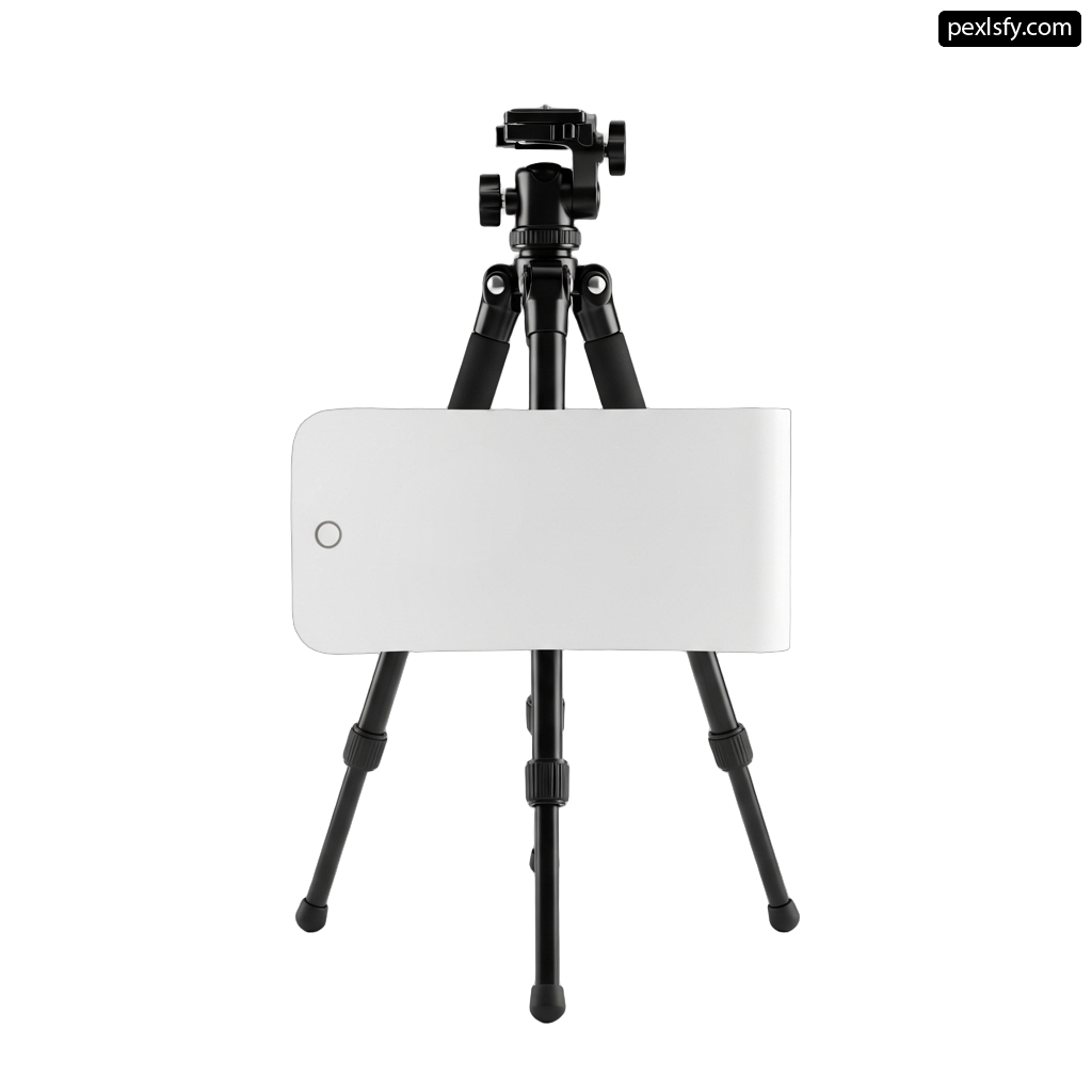 Tripod with a white board attached to it png transparent background