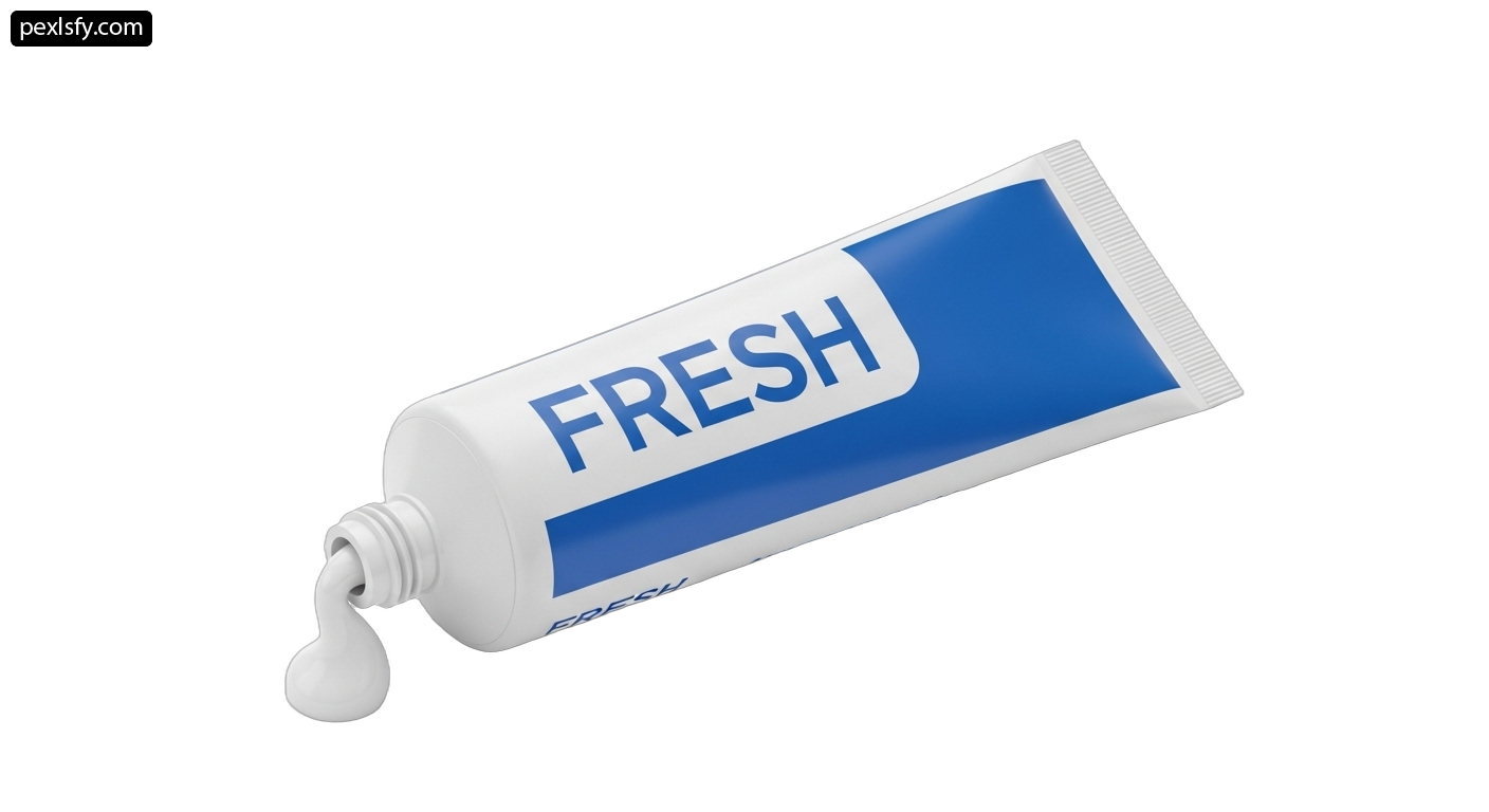 Tube of fresh toothpaste on a white background png transparent background