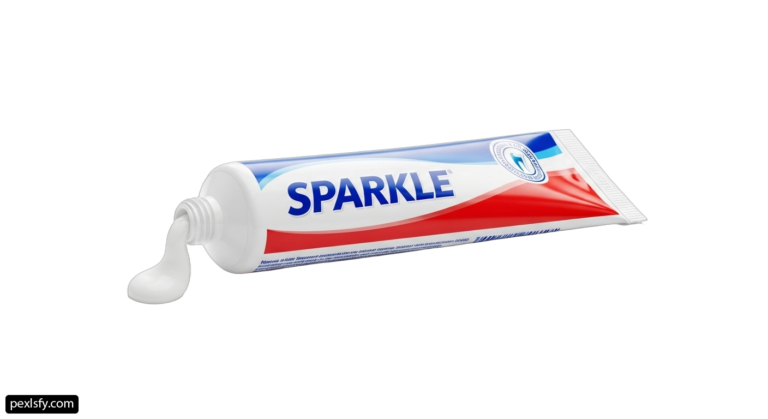 Tube of sparkle toothpaste on a white background png transparent background