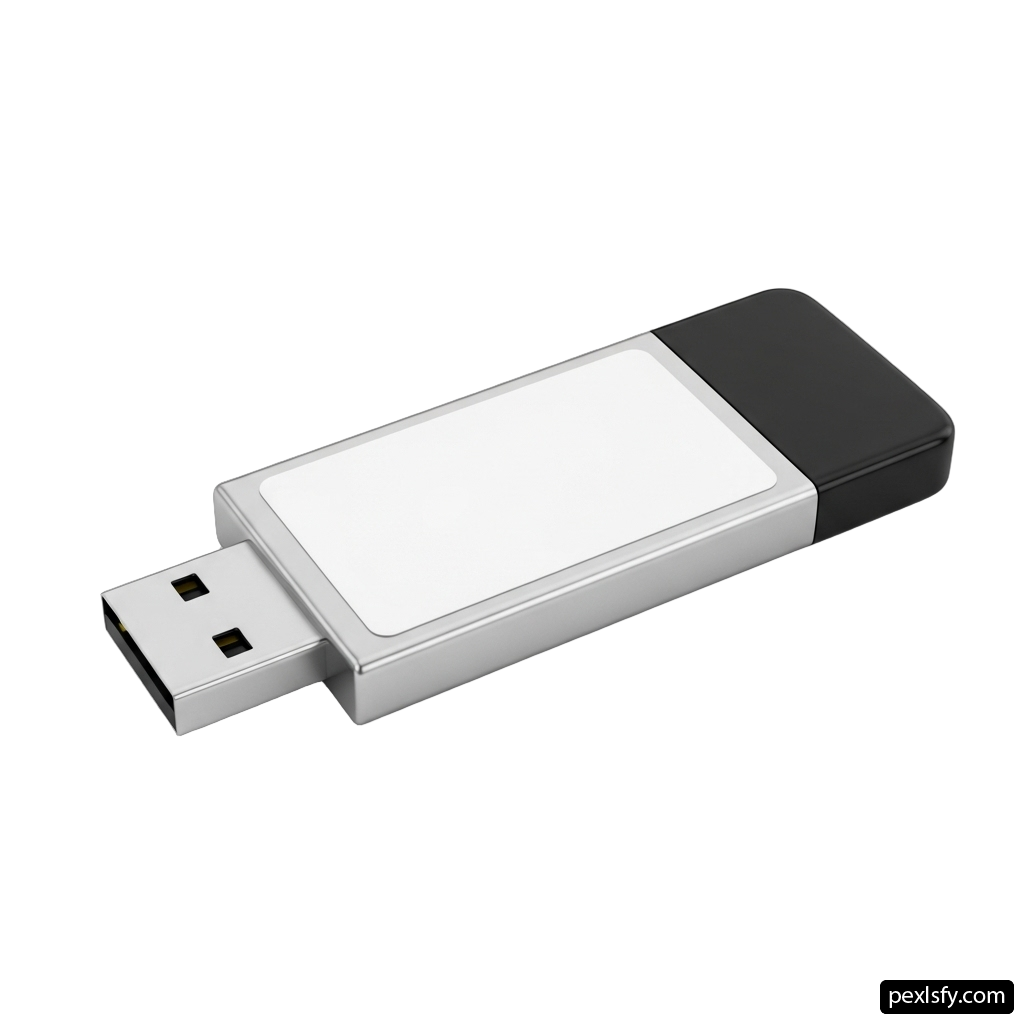 Usb flash drive with a white and black cover png transparent background