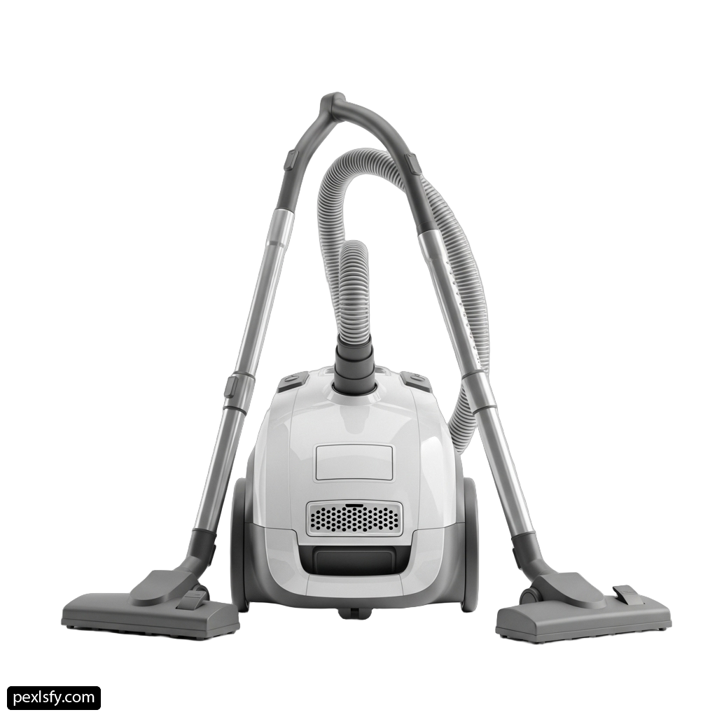 Vacuum cleaner is shown on a white background png transparent background