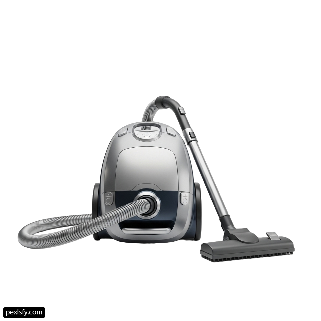 Vacuum cleaner with a hose attached to it png transparent background