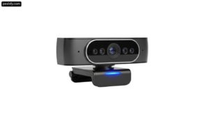 Webcam on a white background with a blue light png transparent background