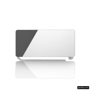 White and black business card sitting on top of a table png transparent background