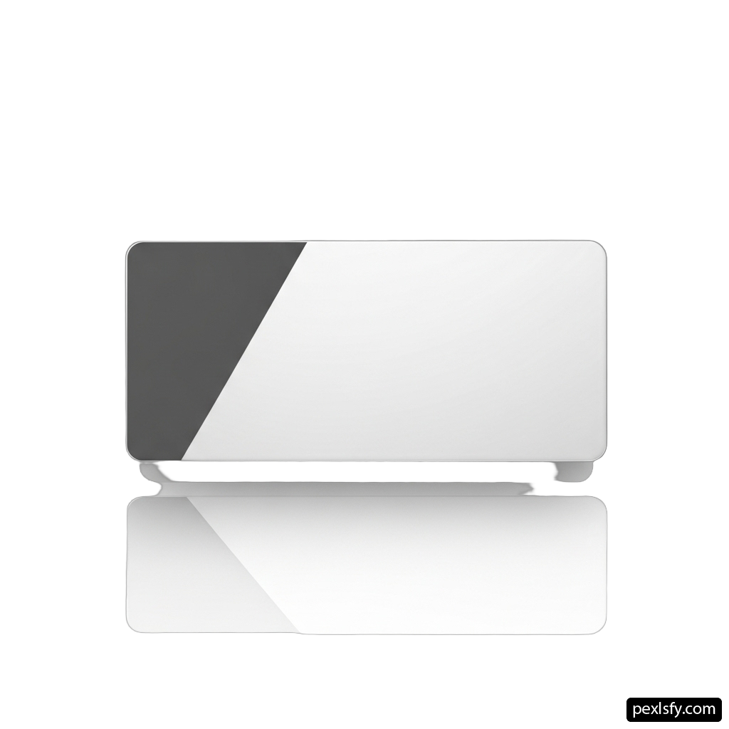 White and black business card sitting on top of a table png transparent background