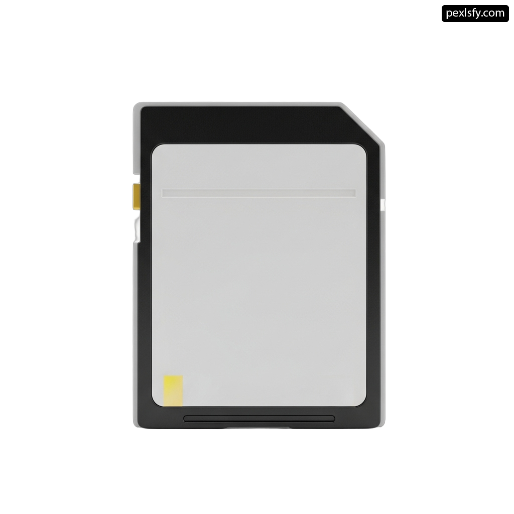 White and black electronic device with a yellow button png transparent background