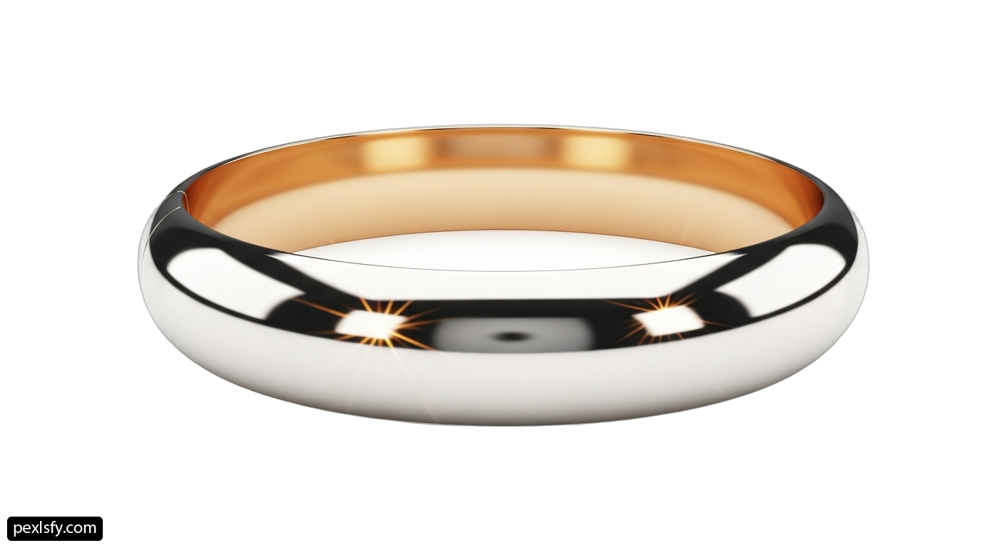 White and rose gold wedding ring on a white background png transparent background