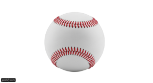 White baseball with red stitching on a white background png transparent background