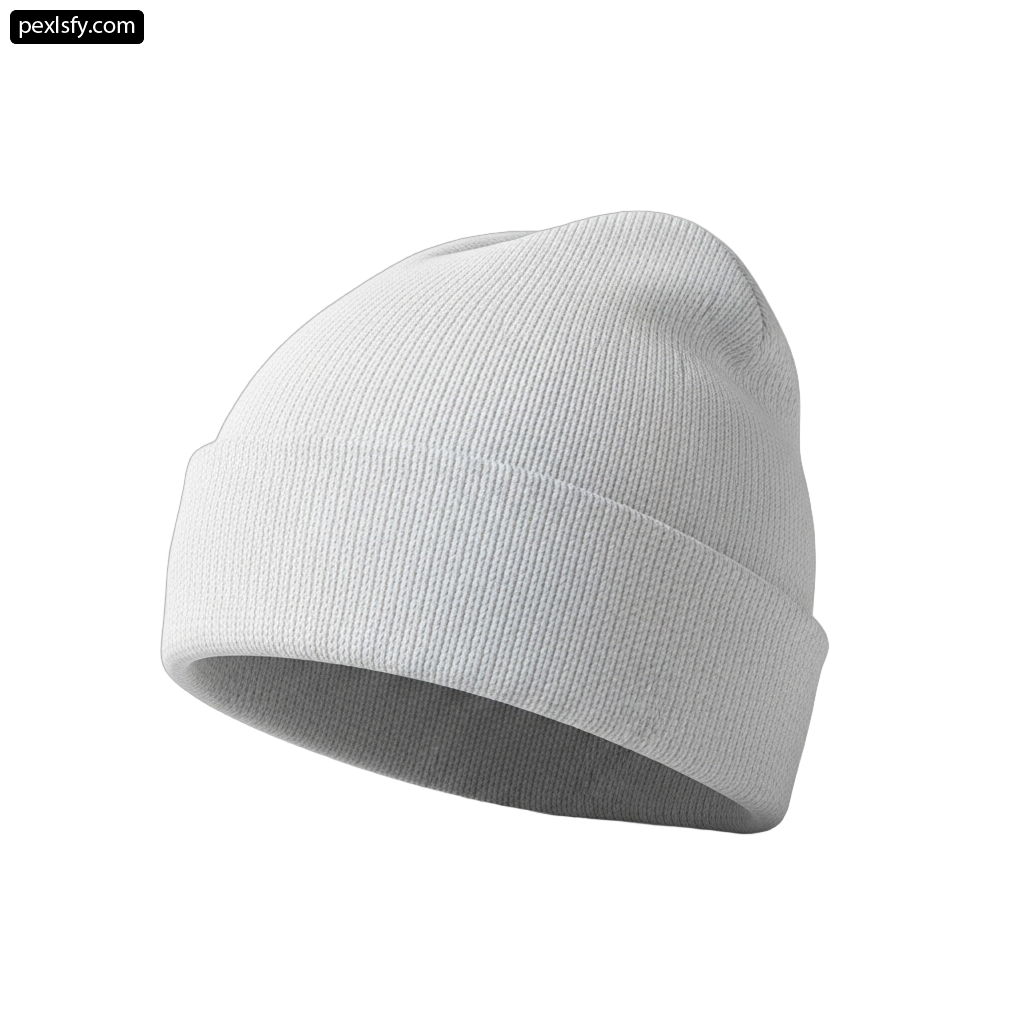 White beanie on a white background png transparent background