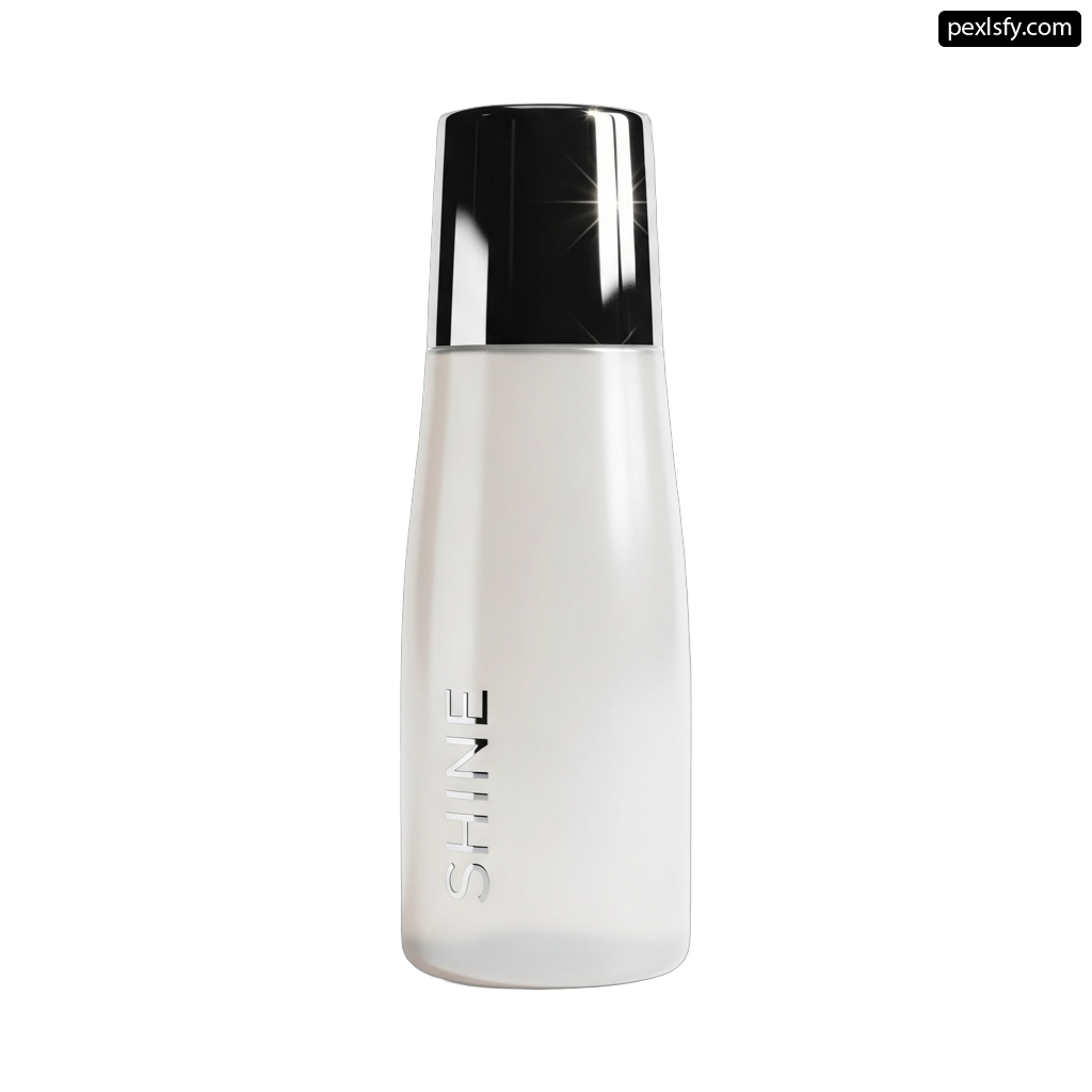 White bottle with a black lid on a white background png transparent background