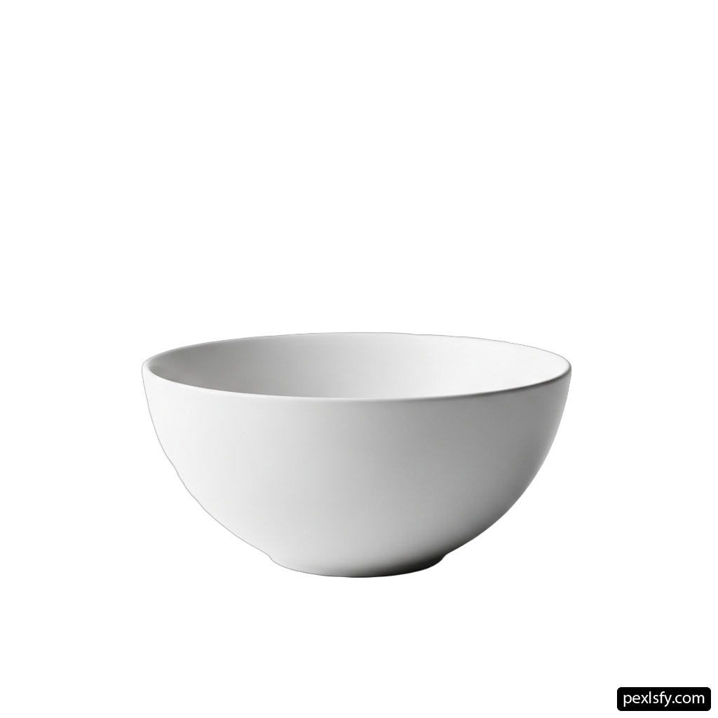 White bowl on a white background png transparent background