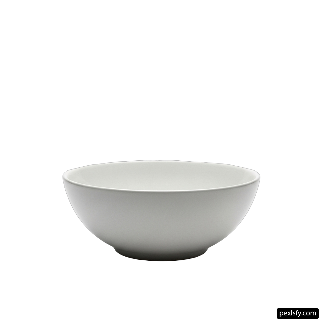 White bowl on a white background png transparent background