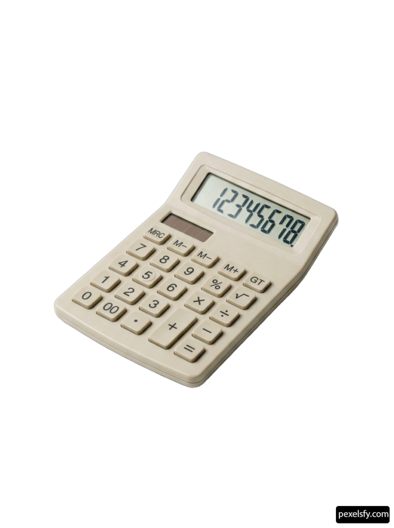 White calculator on a white background png transparent background