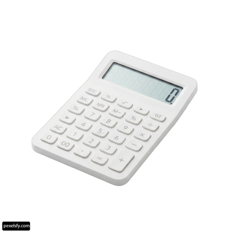 White calculator on a white background png transparent background