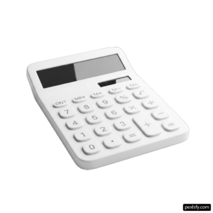 White calculator on a white background png transparent background