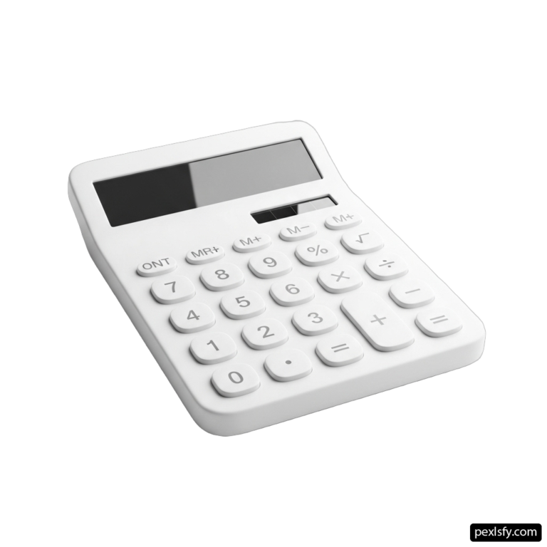 White calculator on a white background png transparent background