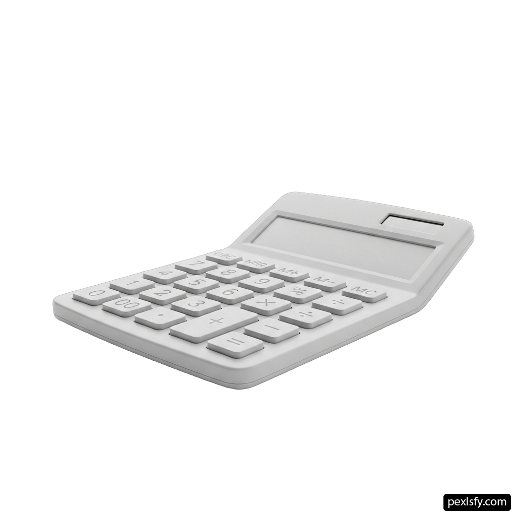 White calculator on a white background png transparent background