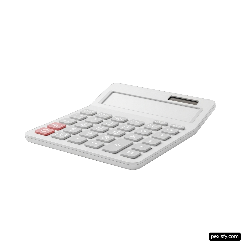 White calculator on a white background png transparent background