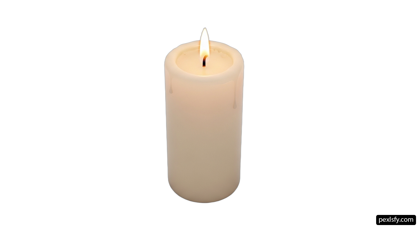 White candle on a white background png transparent background