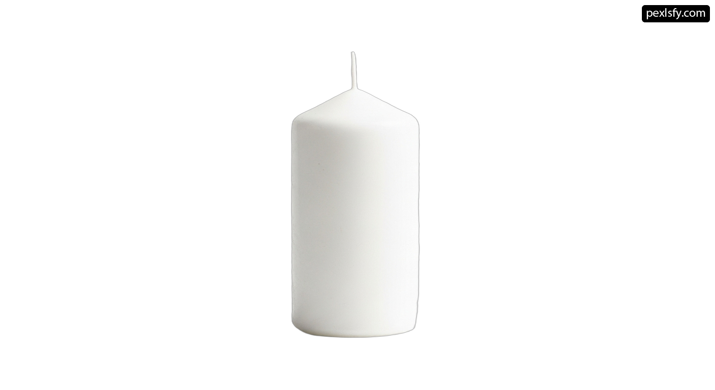White candle on a white background png transparent background