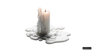White candle sitting on top of a white surface png transparent background
