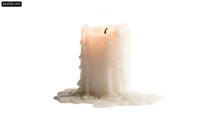 White candle with a flame on a white background png transparent background