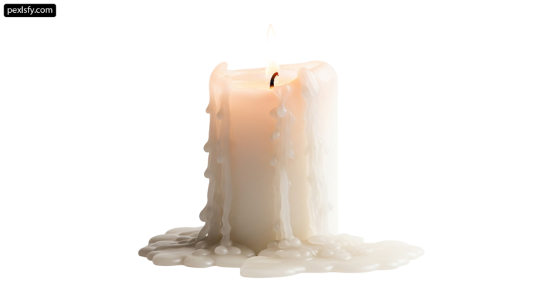 White candle with a flame on a white background png transparent background