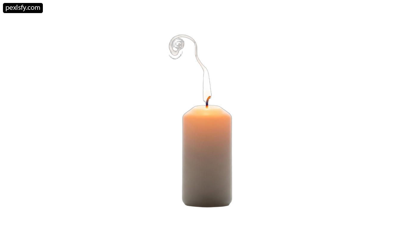 White candle with a wire wrapped around it png transparent background