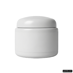 White container with a lid on a white background png transparent background