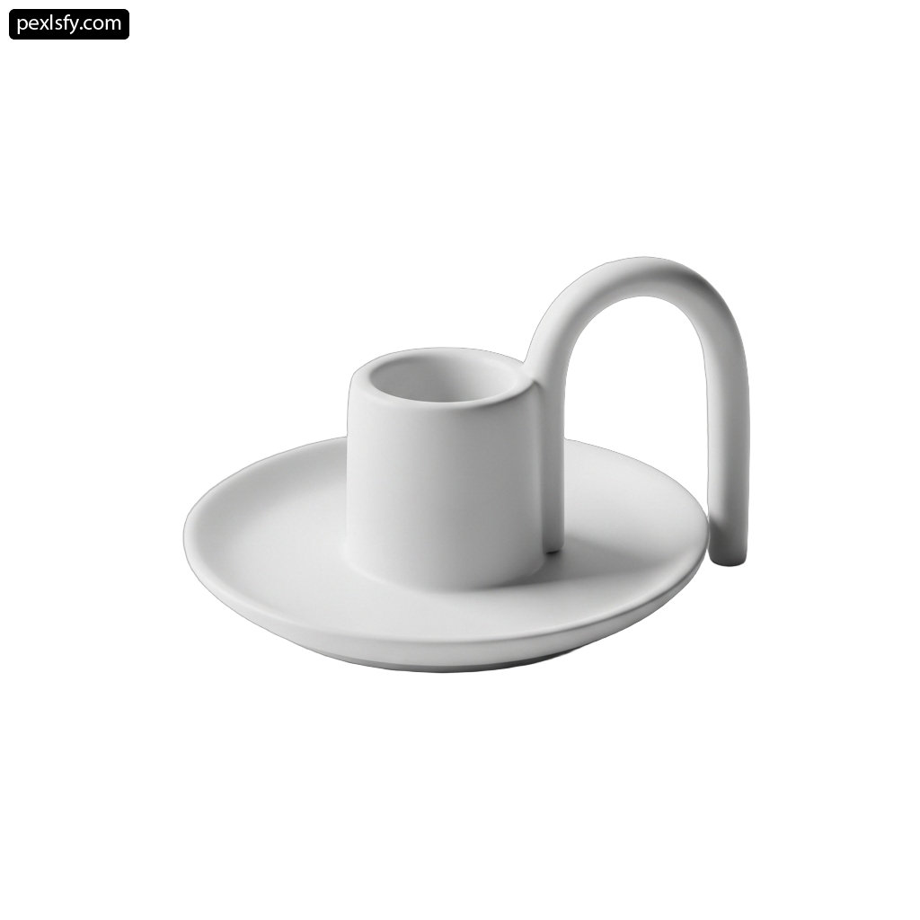 White cup and saucer on a white background png transparent background