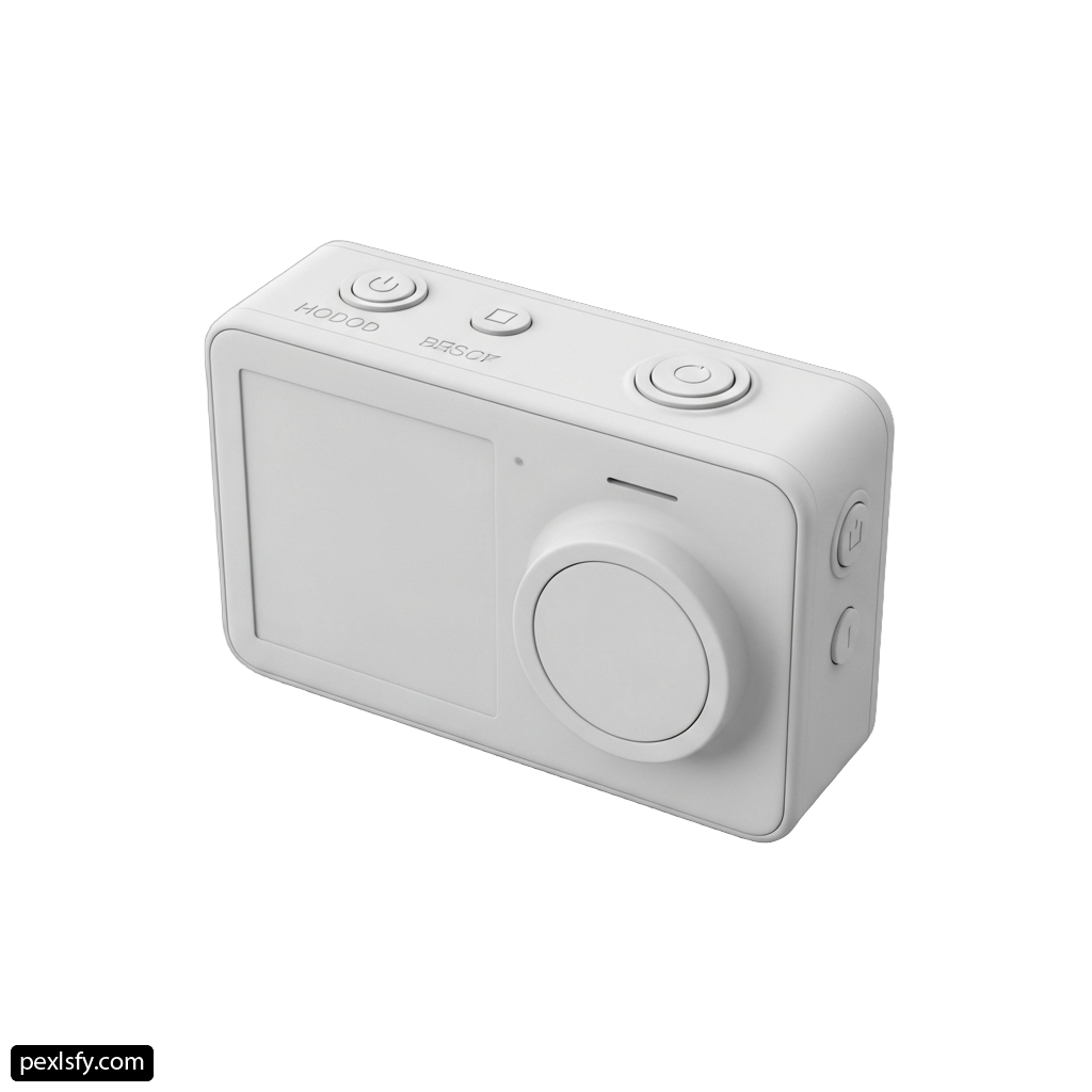 White digital camera on a white background png transparent background