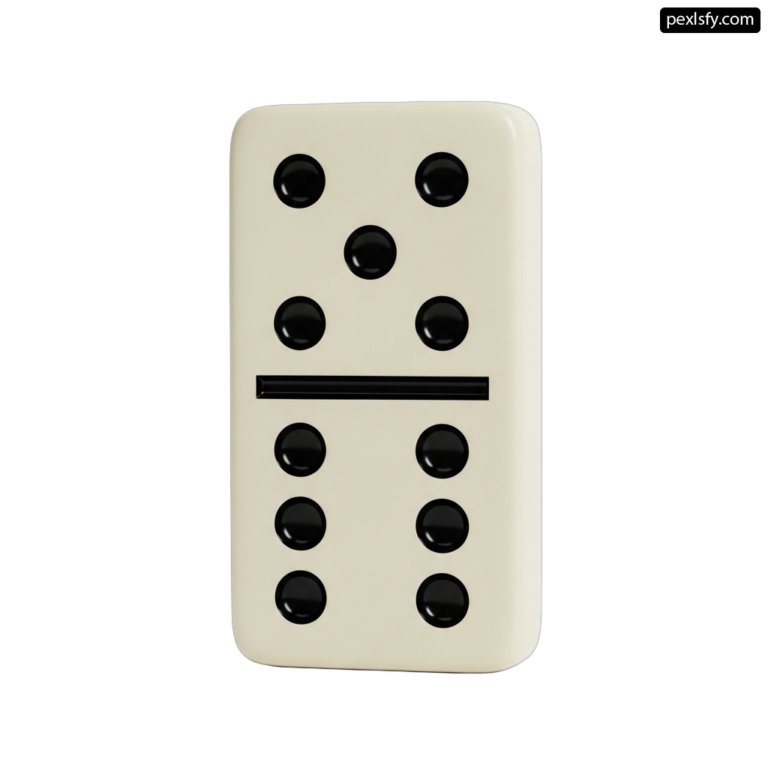 White domino with black dots on it png transparent background