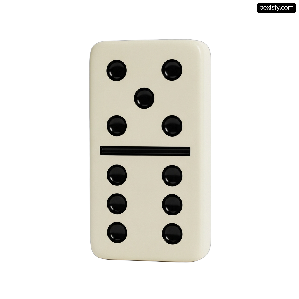 White domino with black dots on it png transparent background