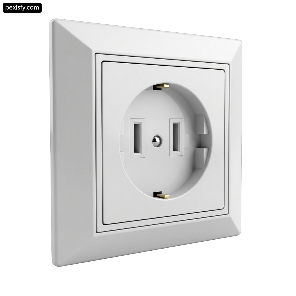 White electrical outlet on a white background png transparent background
